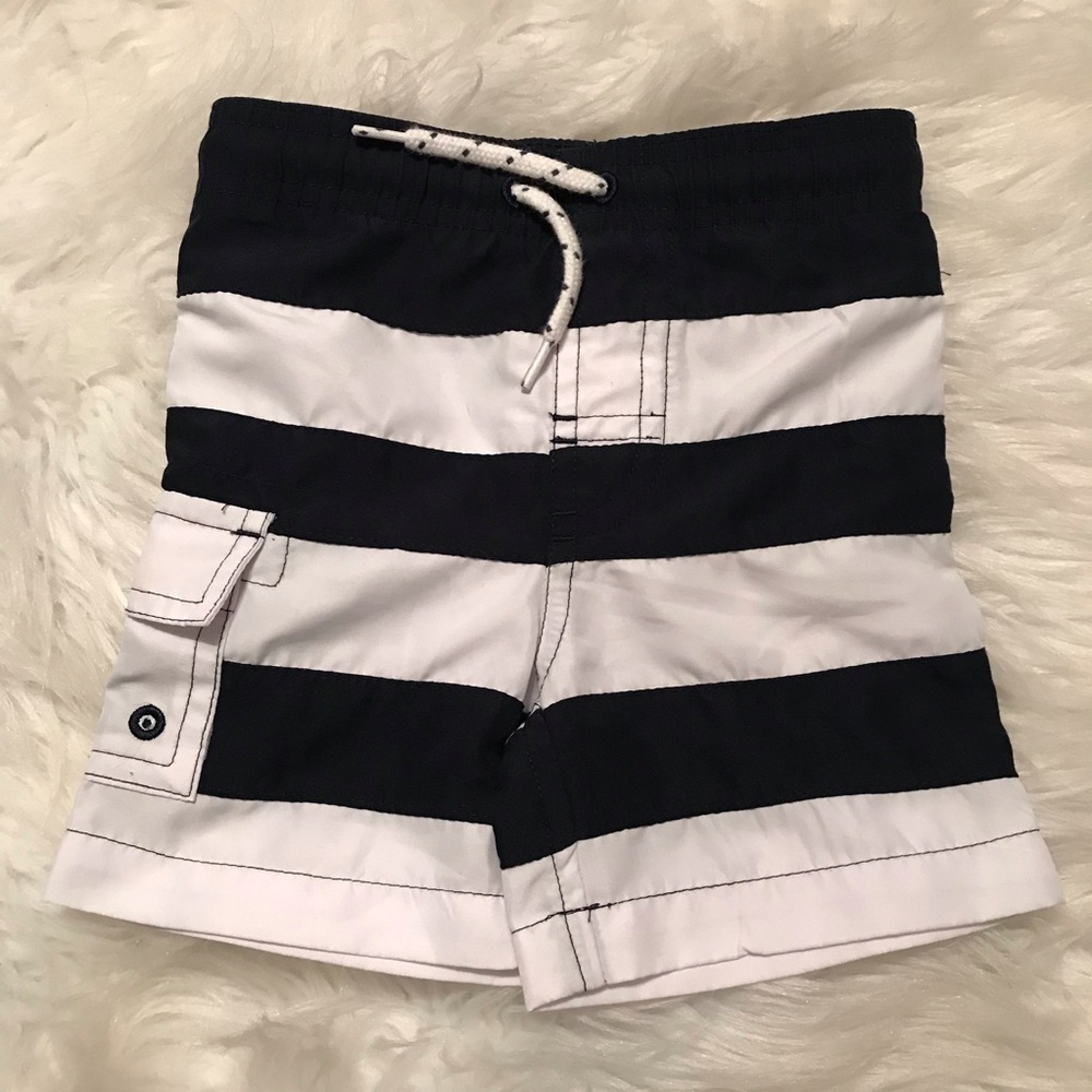 5/$25 Greendog infant 3/6 months swim trunks w/functional drawstring navy/white